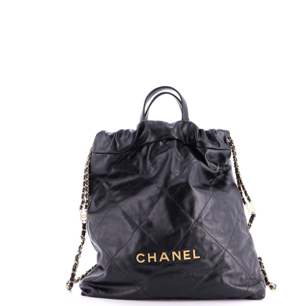 Chanel Large 22 Chain Backpack Quilted Calfskin